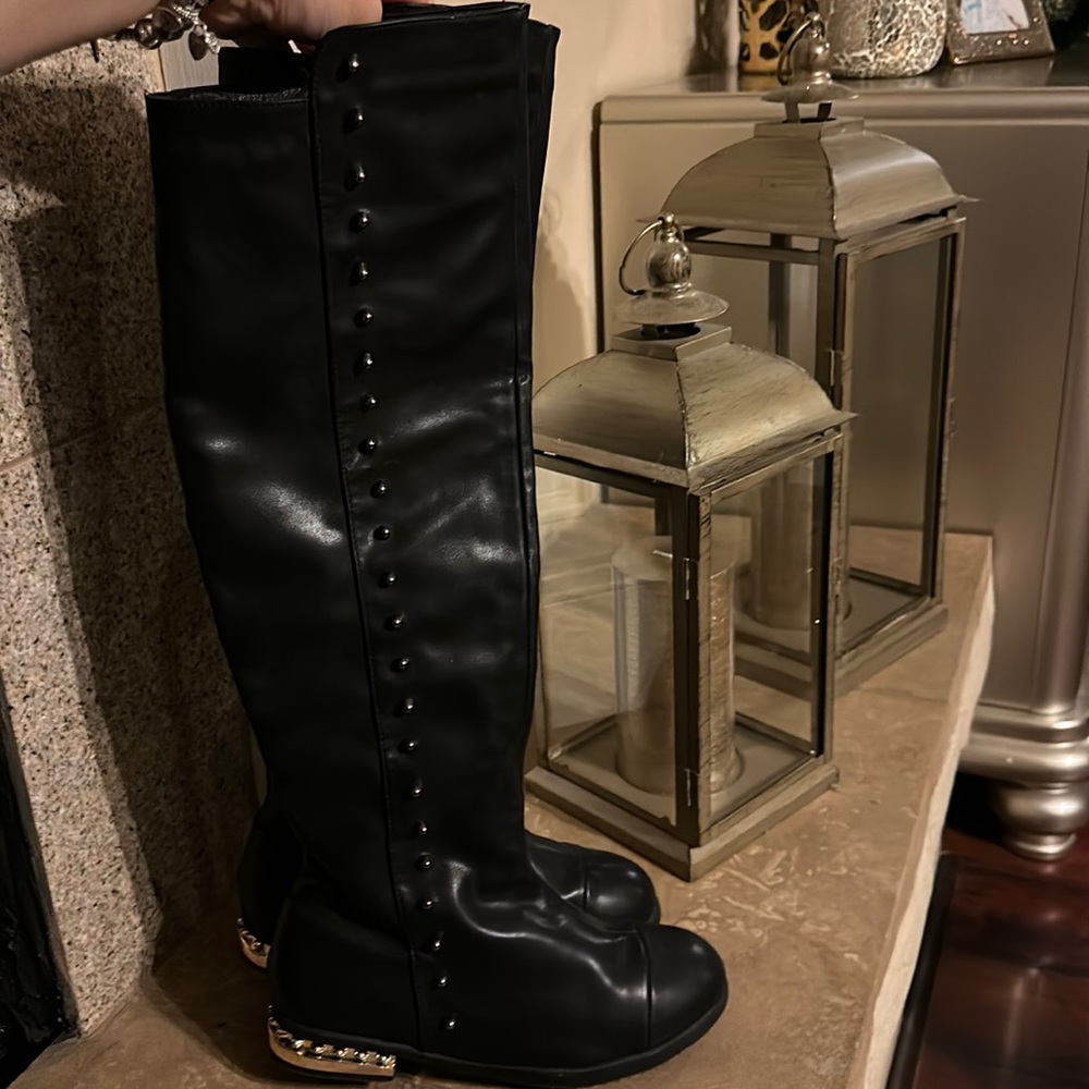Kids knee high boots with studs size 36